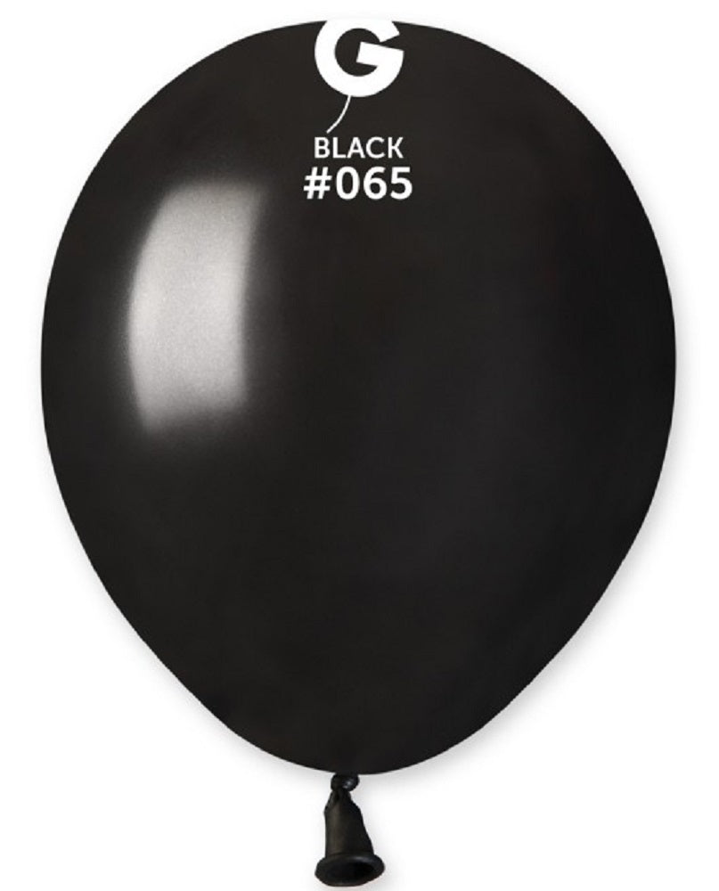 Gemar 065 Metallic Black 12,5cm 5" AM50 Latex Luftballons Schwarz