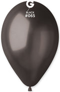 Gemar 065 Metallic Black 33cm 13" GM120 Latex Luftballons Schwarz