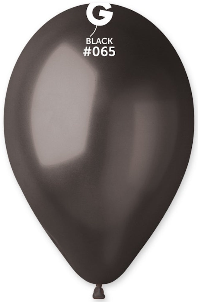 Gemar 065 Metallic Black 33cm 13" GM120 Latex Luftballons Schwarz