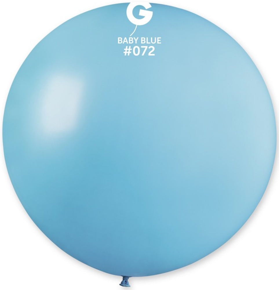 Gemar 072 Standard Baby Blue 80cm 31" G30 Latex Luftballons Blau