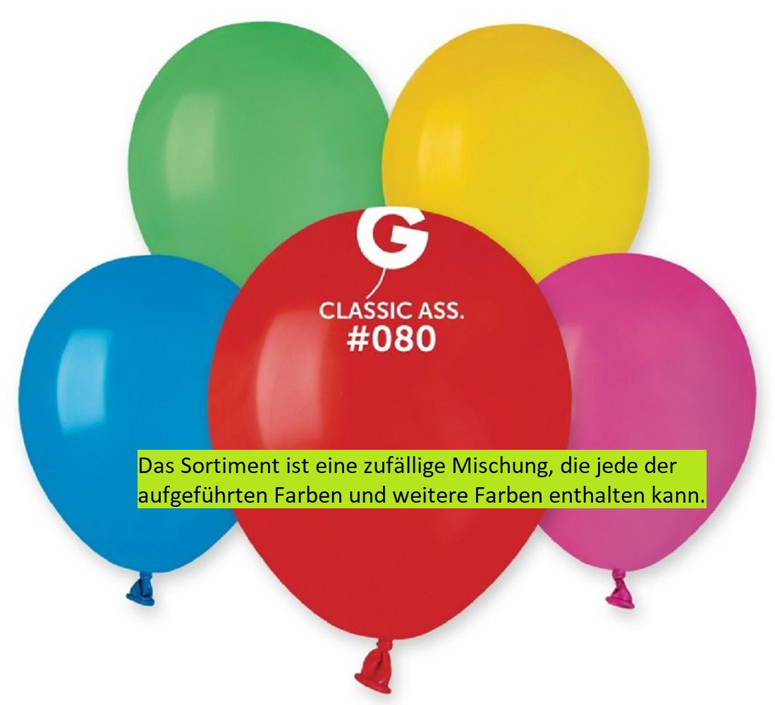 Gemar 080 Standard Classic Assortment 12,5cm 5" A50 Latex Luftballons