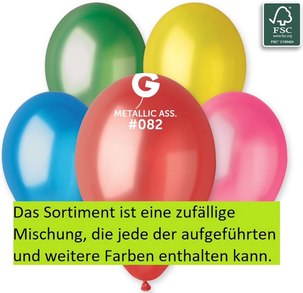 Gemar 082 Metallic Assortment 33cm 13 Inch GM120 Latex Luftballons