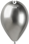 Gemar 089 Shiny Silver 33cm 13" GB120 Latex Luftballons Silber
