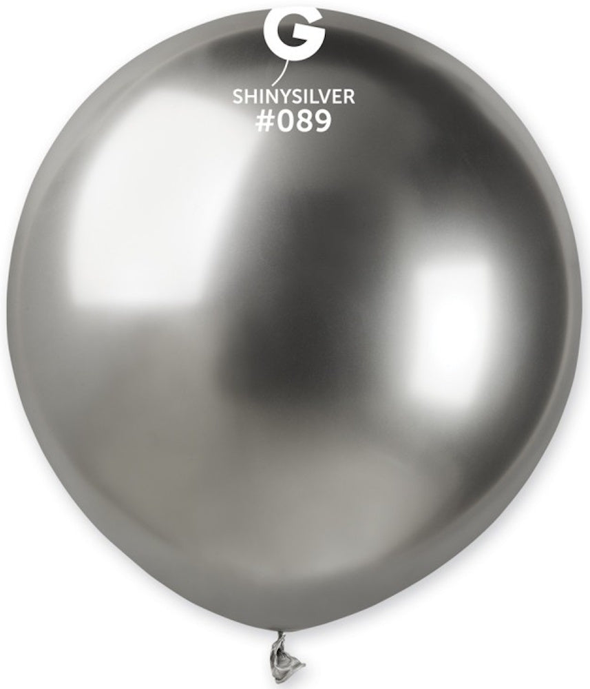 Gemar 089 Shiny Silver 48cm 19 Inch GB150 Latex Luftballons