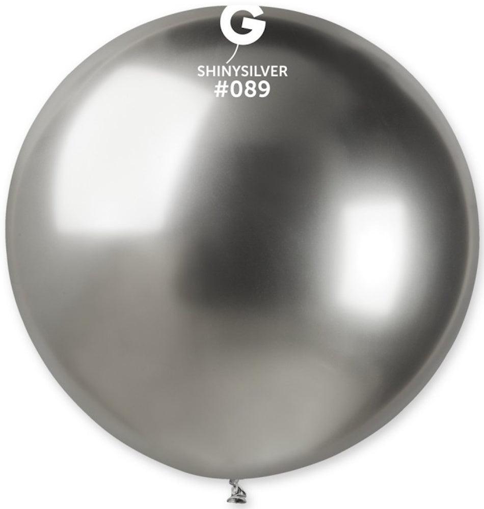 Gemar 089 Shiny Silver 80cm 31" GB30 Latex Luftballons Silber