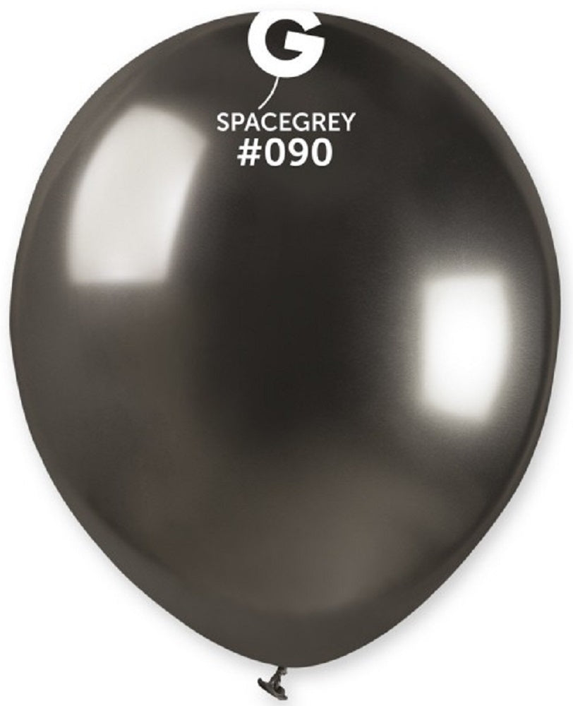 Gemar 090 Shiny Space Grey 12,5cm 5" AB50 Latex Luftballons Grau