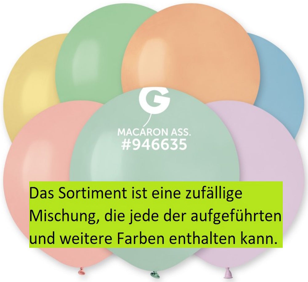 Gemar 200 Standard Macaron Assortment 48cm 19" G19 Latex Luftballons