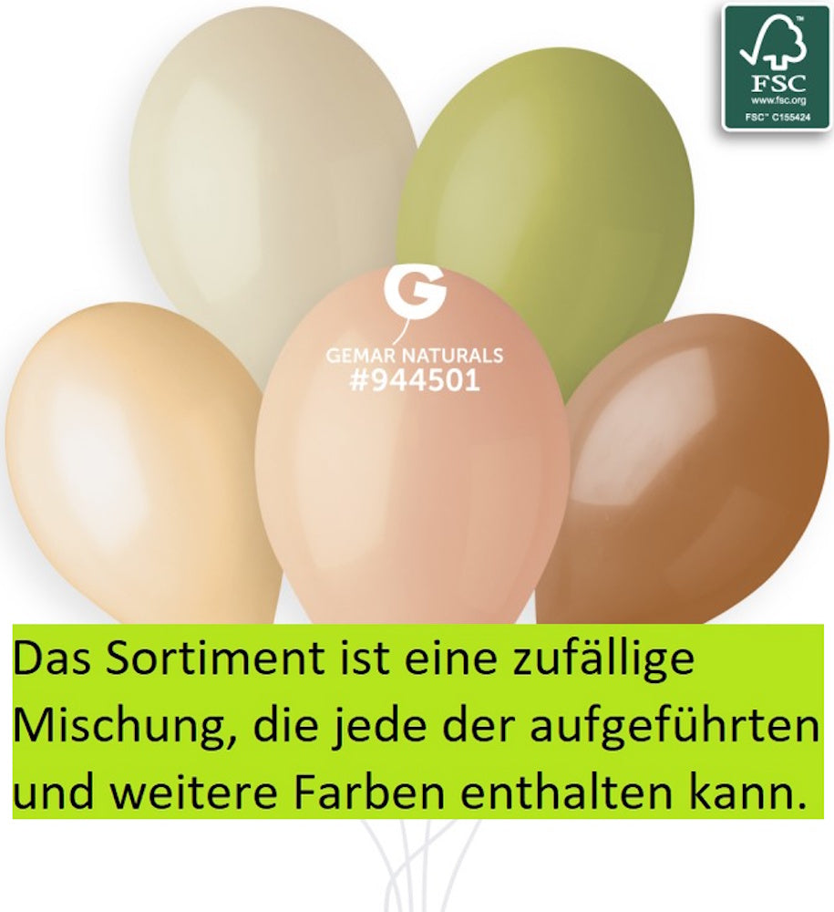 Gemar 203 Standard Naturals Assortment 33cm 13" G120 Latex Luftballons