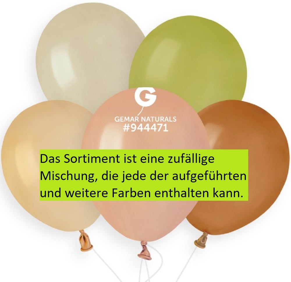 Gemar 203 Standard Naturals Assortment 12,5cm 5 Inch Latex Luftballons