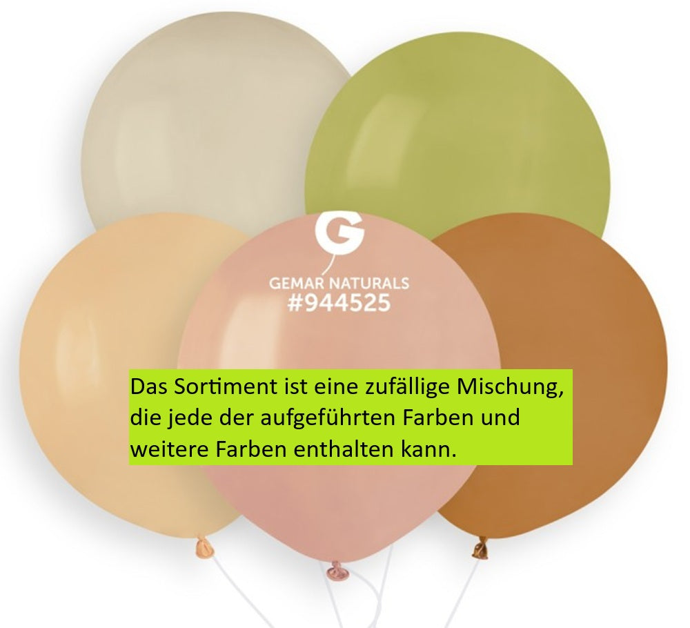 Gemar 203 Standard Naturals Assortment 48cm 19" G150 Latex Luftballons