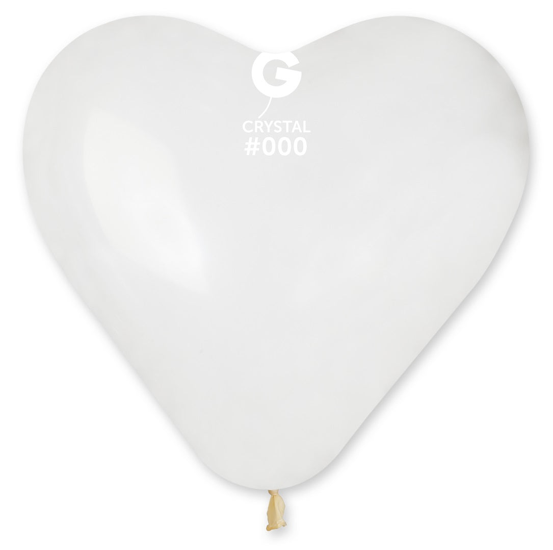 Gemar Herz 000 Crystal Crystal 43cm 17" CR17 Latex Luftballons Transparent