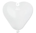 Gemar Herz 001 Standard White 15cm 6" CR6 Latex Luftballons Weiß