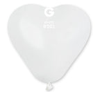 Gemar Herz 001 Standard White 15cm 6" CR6 Latex Luftballons Weiß