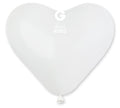 Gemar Herz 001 Standard White 25cm 10" CR Latex Luftballons Weiß