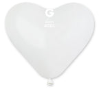 Gemar Herz 001 Standard White 25cm 10" CR Latex Luftballons Weiß