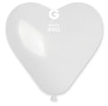 Gemar Herz 001 Standard White 30cm 12" CR12 Latex Luftballons Weiß