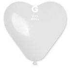 Gemar Herz 001 Standard White 30cm 12" CR12 Latex Luftballons Weiß