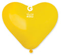 Gemar Herz 002 Standard Yellow 25cm 10" CR Latex Luftballons Gelb