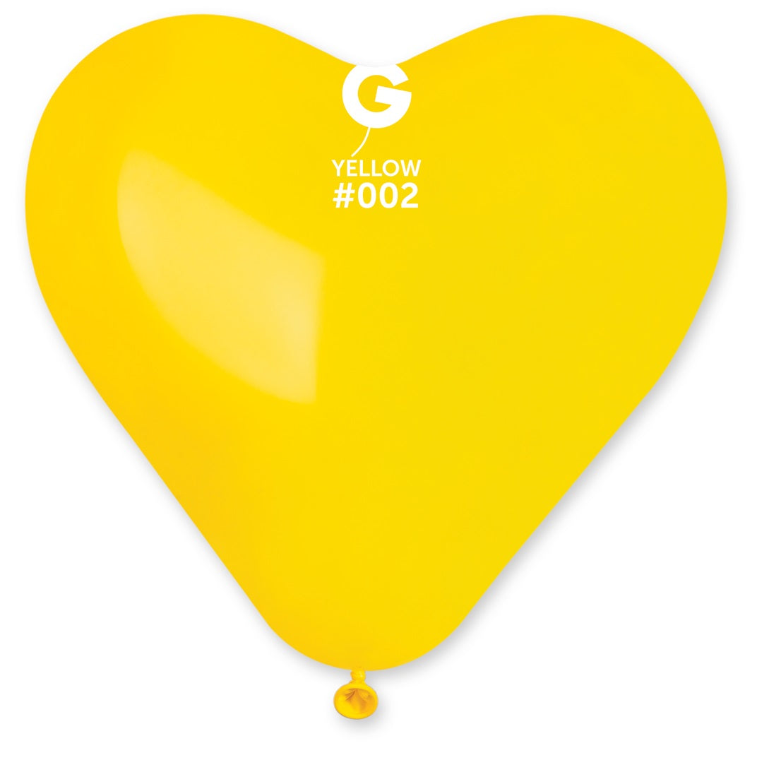 Gemar Herz 002 Standard Yellow 43cm 17" CR17 Latex Luftballons Gelb