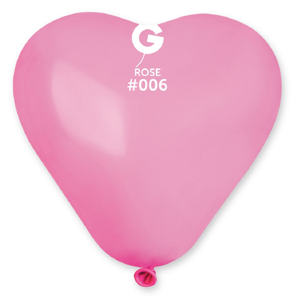 Gemar Herz 006 Standard Rose 15cm 6" CR6 Latex Luftballons Rosa