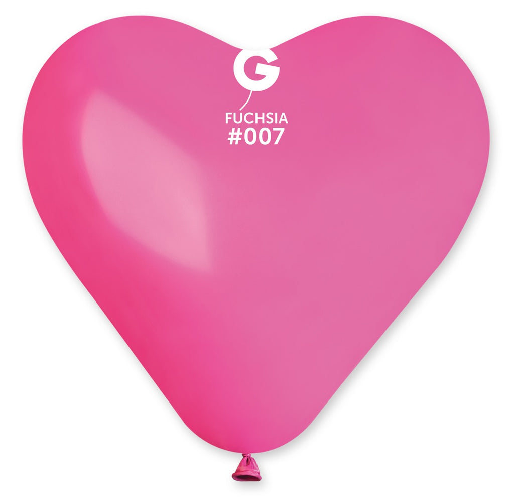 Gemar Herz 007 Standard Fuchsia 43cm 17" CR17 Latex Luftballons Magenta