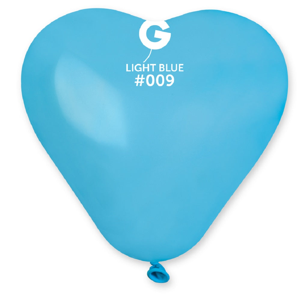 Gemar Herz 009 Standard Light Blue 15cm 6" CR6 Latex Luftballons Blau