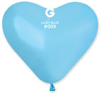 Gemar Herz 009 Standard Light Blue 25cm 10" CR Latex Luftballons Blau