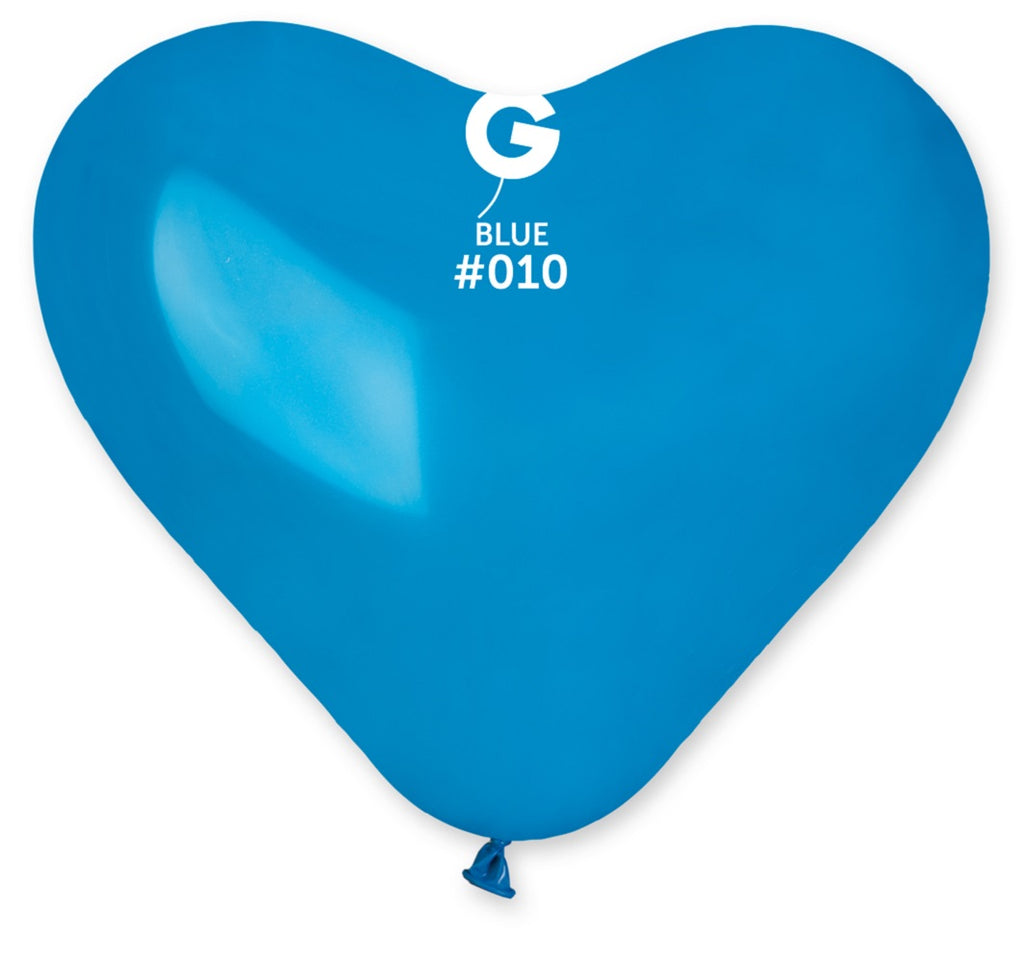 Gemar Herz 010 Standard Blue 25cm 10" CR Latex Luftballons Blau