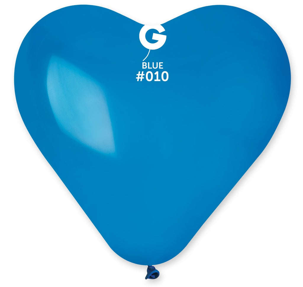 Gemar Herz 010 Standard Blue 43cm 17" CR17 Latex Luftballons Blau