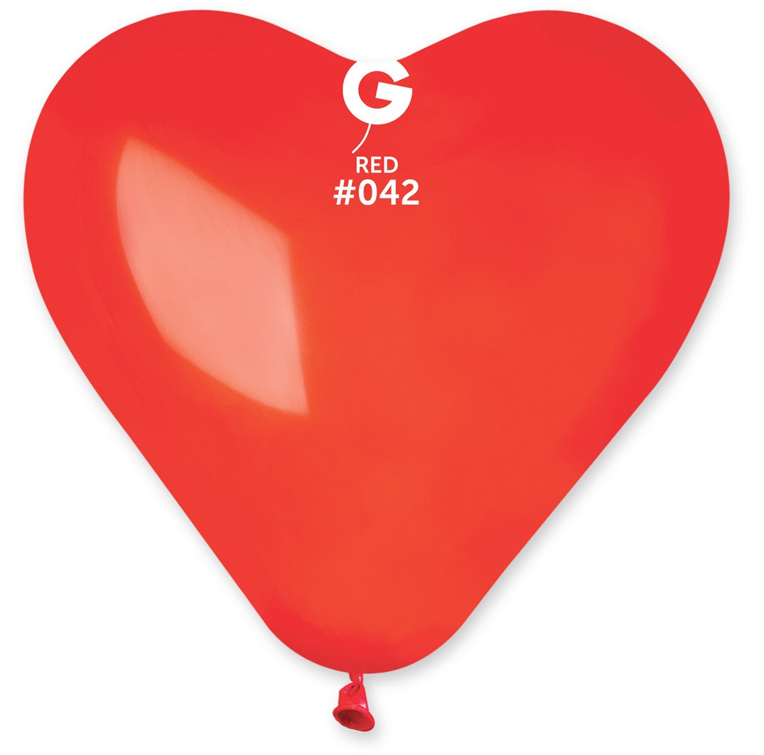 Gemar Herz 042 Crystal Red 43cm 17" CR17 Latex Luftballons Rot