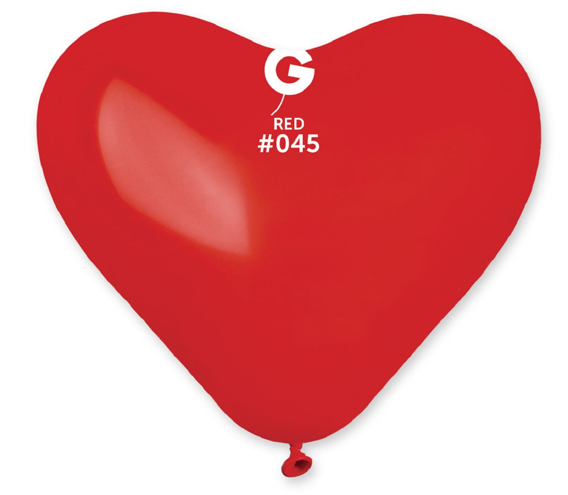 Gemar Herz 045 Standard Dark Red 25cm 10" CR Latex Luftballons Rot