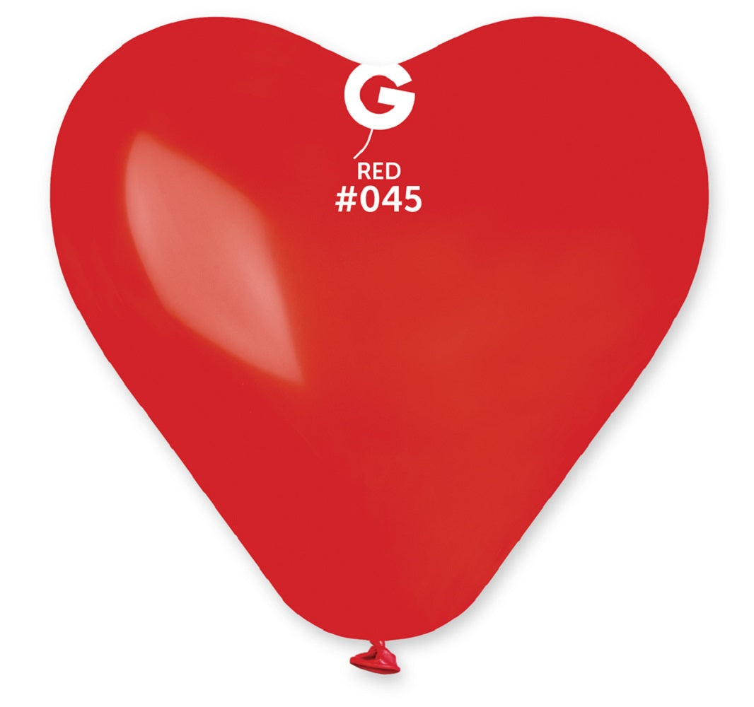Gemar Herz 045 Standard Dark Red 30cm 12" CR12 Latex Luftballons Rot