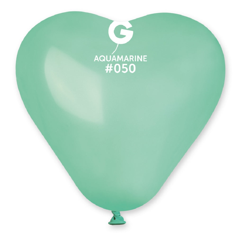 Gemar Herz 050 Standard Aquamarine 15cm 6" CR6 Latex Luftballons Blau