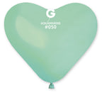 Gemar Herz 050 Standard Aquamarine 25cm 10" CR Latex Luftballons Blau