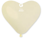 Gemar Herz 059 Standard Ivory 25cm 10" CR Latex Luftballons Elfenbein
