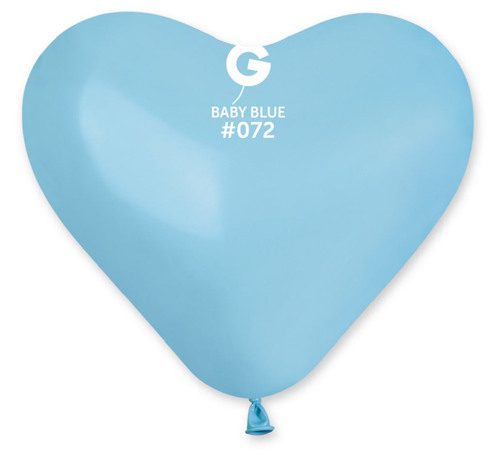 Gemar Herz 072 Standard Baby Blue 25cm 10" CR Latex Luftballons Blau