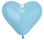 Gemar Herz 072 Standard Baby Blue 25cm 10" CR Latex Luftballons Blau