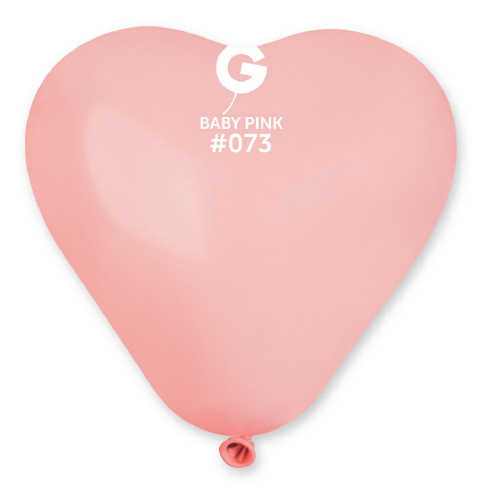 Gemar Herz 073 Standard Baby Pink 15cm 6" CR6 Latex Luftballons Rosa
