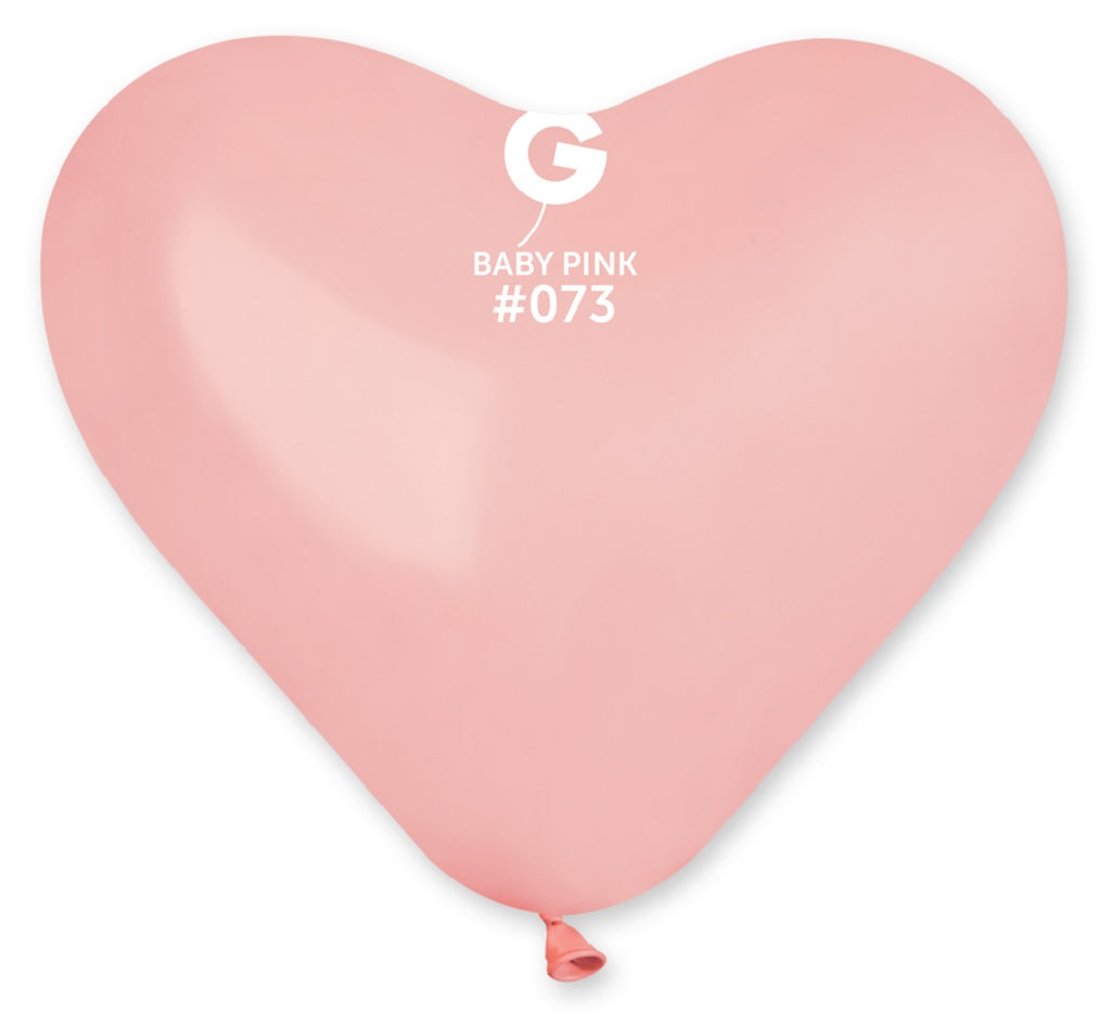 Gemar Herz 073 Standard Baby Pink 25cm 10" CR Latex Luftballons Rosa