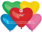 Gemar Herz 080 Standard Classic Assortment 25cm 10" CR Latex Luftballons