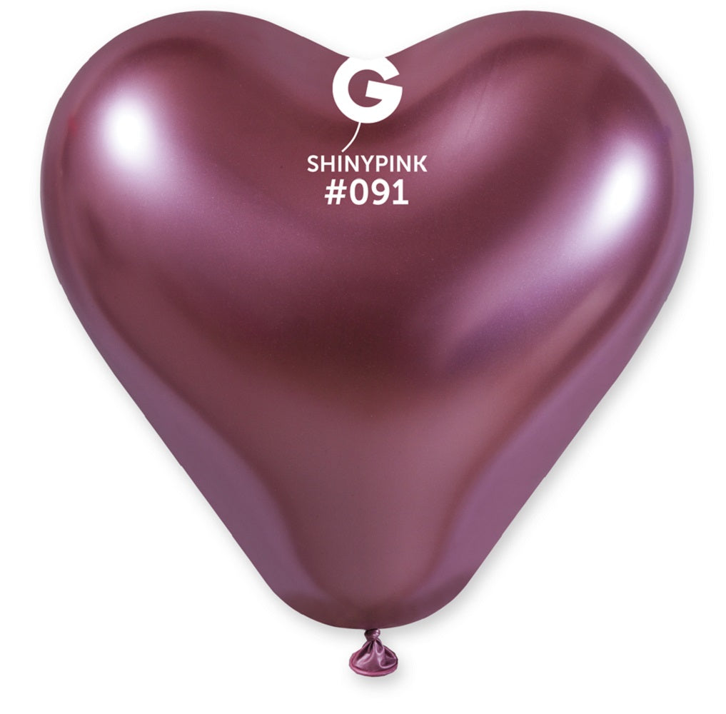 Gemar Herz 091 Shiny Pink 30cm 12" CRB12 Latex Luftballons Rosa