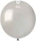 Gemar 038 Metallic Silver 48cm 19 Inch GM19 Latex Luftballons