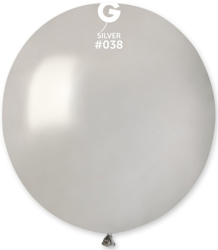Gemar 038 Metallic Silver 48cm 19 Inch GM19 Latex Luftballons