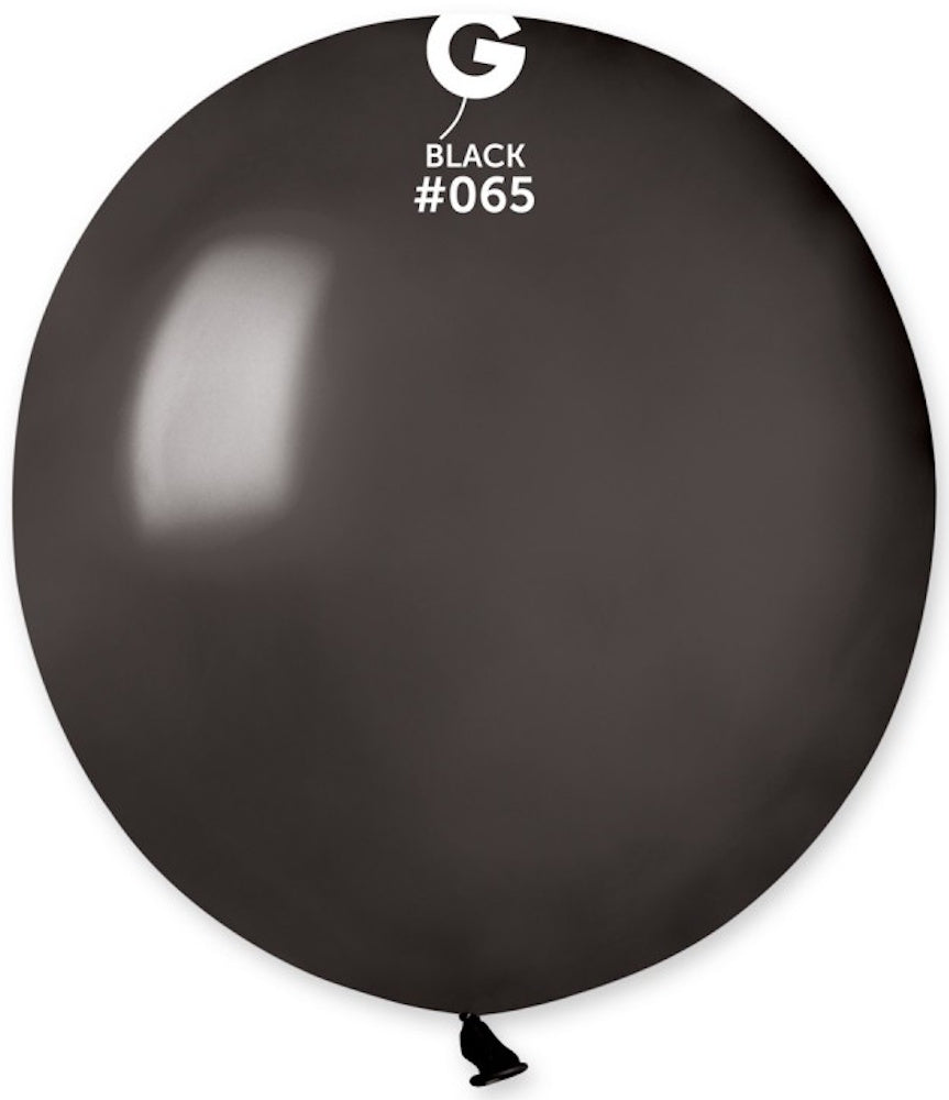 Gemar 065 Metallic Black 48cm 19" GM150 Latex Luftballons Schwarz