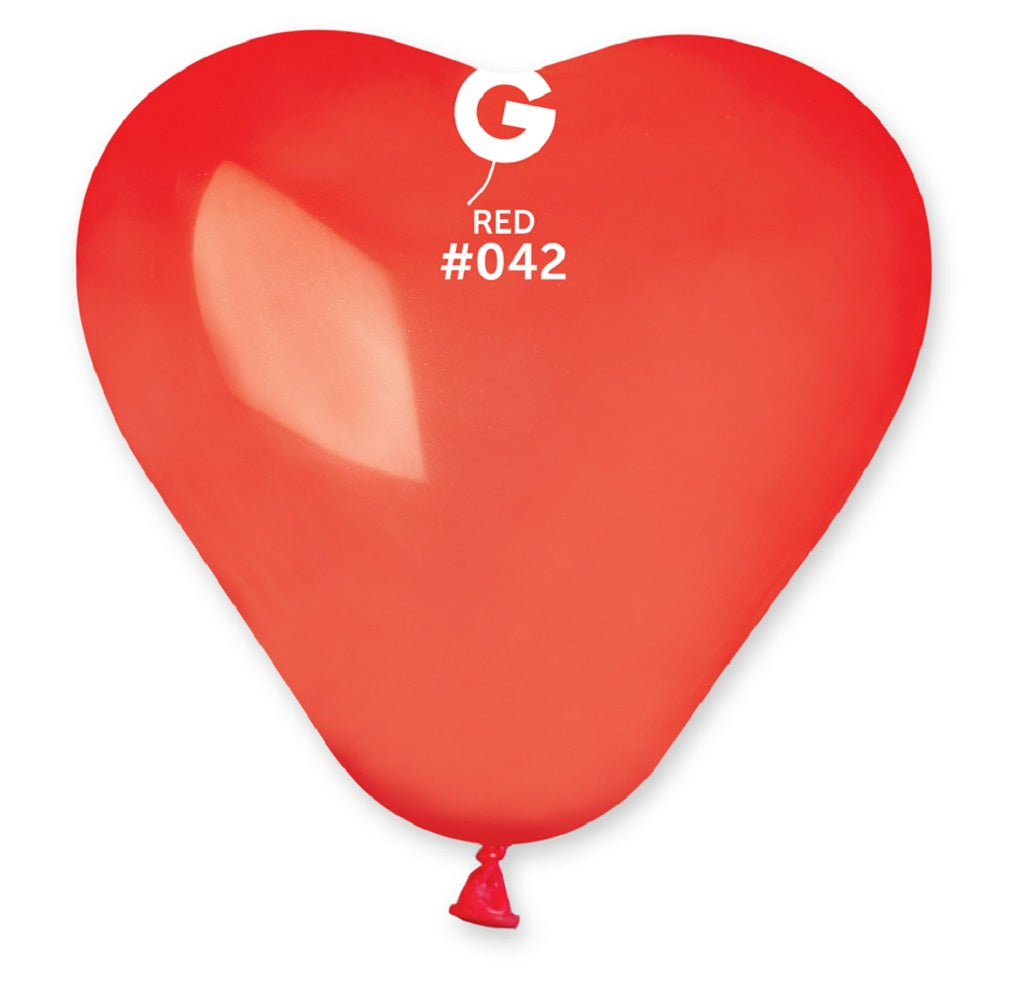 Gemar Herz 042 Crystal Red 15cm 6" CR6 Latex Luftballons Rot