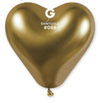 Gemar Herz 088 Shiny Gold 30cm 12" CRB12 Latex Luftballons 5 Stück