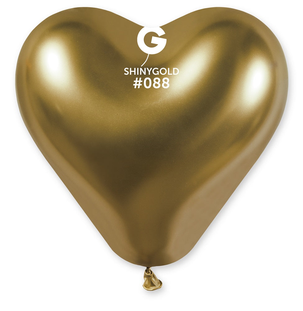Gemar Herz 088 Shiny Gold 30cm 12" CRB12 Latex Luftballons 5 Stück