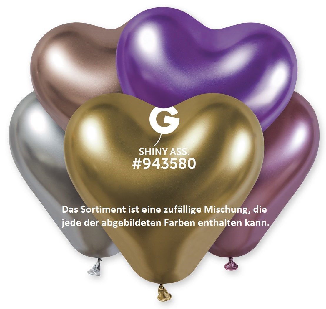 Gemar Herz 201 Shiny Assortment 30cm 12" CRB12 Latex Luftballons
