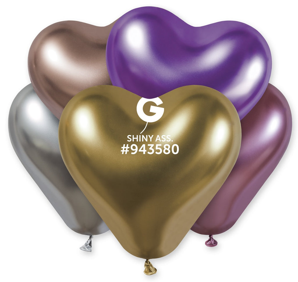 Germar Herz 201 Shiny Assortment 30cm 12" CRB12 Latex Luftballons 5 Stück