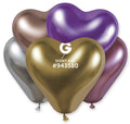 Germar Herz 201 Shiny Assortment 30cm 12" CRB12 Latex Luftballons 5 Stück